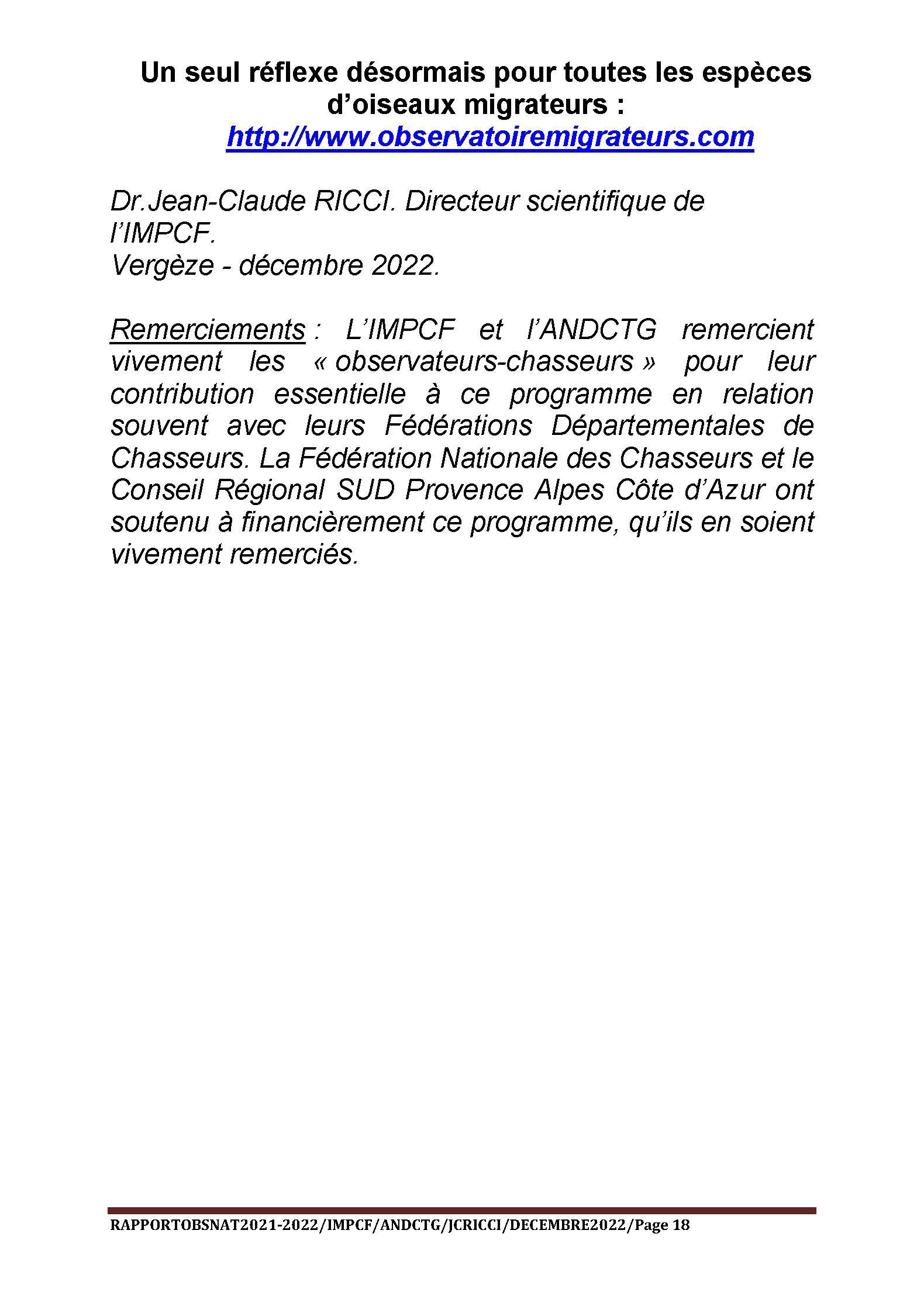 2022 2021 Observatoire IMPCF Page 18